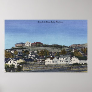 Poster Montículo, Montana - escola da opinião das minas