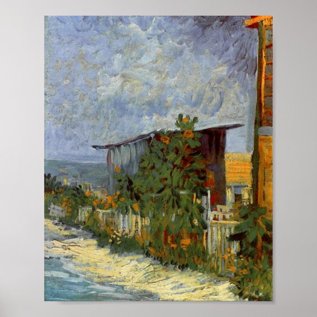 Póster Montmartre Path with Sunflower Van Gogh Fine Art (Frente)