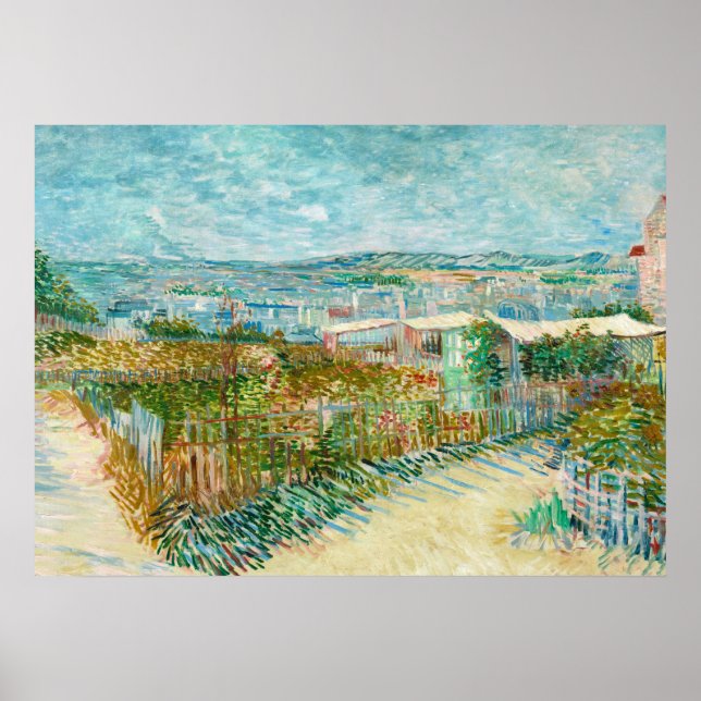 Poster Montmartre, por trás do Moulin de la Galette, Pari (Frente)