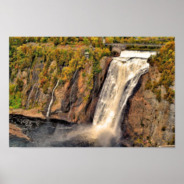 Poster Montmorency Falls Canadá estilizado (Frente)