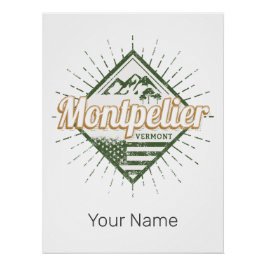 Póster Montpelier Vermont Cidade dos Estados Unidos Vinta