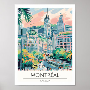 Poster Montreal Canadá Arte Ilustração Viagem