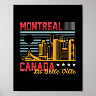 Poster Montreal Canadá Silhueta Urbana Gráfica de Viagem