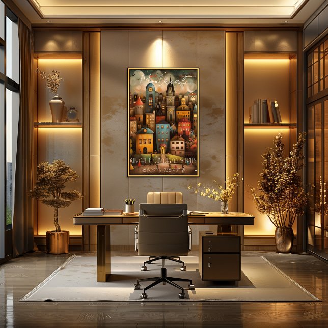 Póster Montreal: City of a Hundred Steeples,Whimsical Art (Criador carregado)