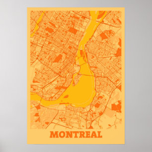 Poster Montreal - Mapa das cidades do Canadá