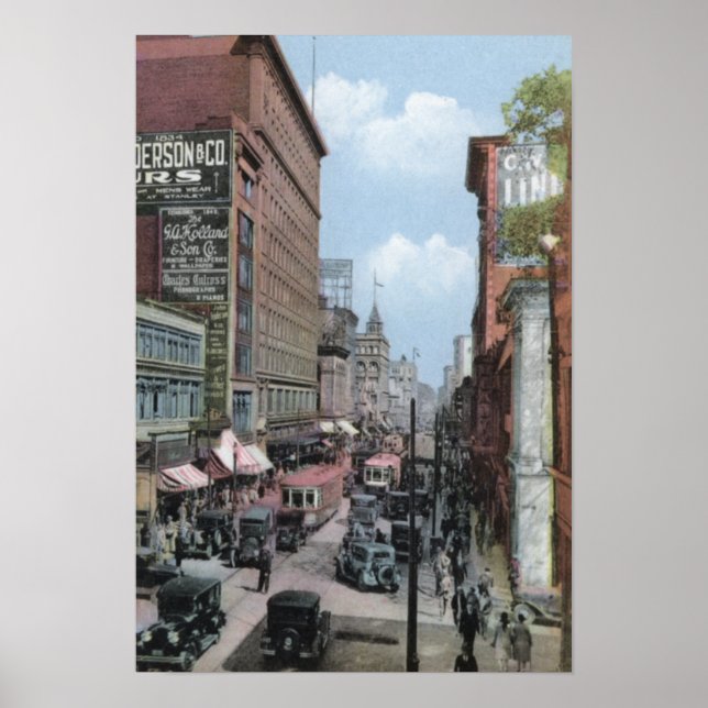 Poster Montreal Quebec - Canadá Rua Catherine Street (Frente)