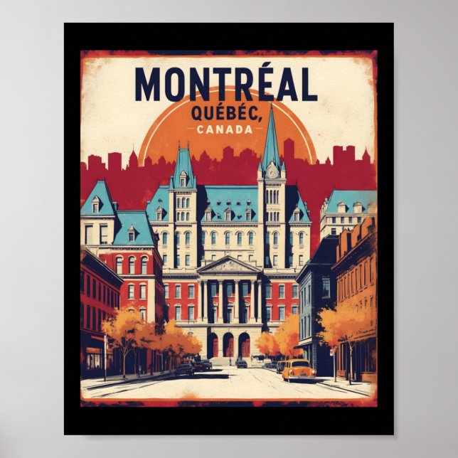 Poster Montreal Quebec Canadá Viagens vintage Touris nos  (Frente)