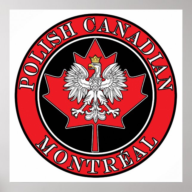 Póster Montreal Round Polonês Folha (Frente)