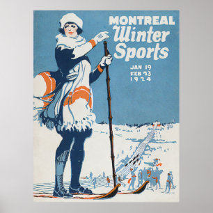 Poster Montreal Winter Sports Vintage
