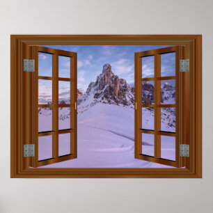 Póster Monument Valley USA Faux Window View Winter