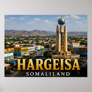 Poster Monumento à Independência de Hargeisa e Espírito d