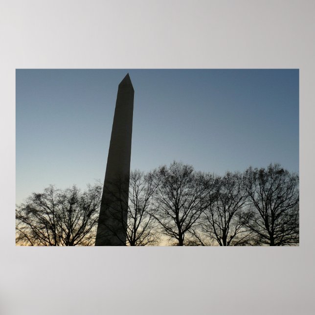 Póster Monumento a Washington na paisagem do inverno II (Frente)