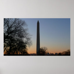 Póster Monumento a Washington no Sunset