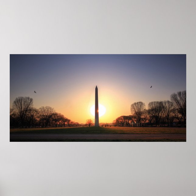 Poster Monumento a Washington no Sunset (Frente)