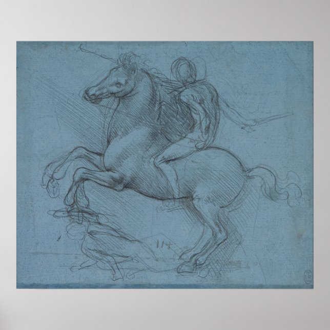 Poster Monumento equestre (estudo Leonardo da Vinci) (Frente)
