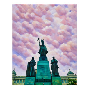 Póster Monumento Majestoso Contra O Céu Algodão Docinho