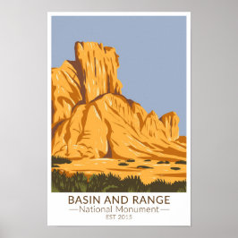 Poster Monumento Nacional Basin e Range Nevada Vintage