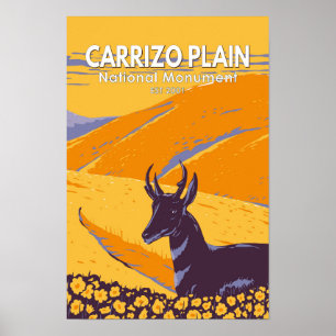 Poster Monumento Nacional Carrizo Plain Califórnia Vintag