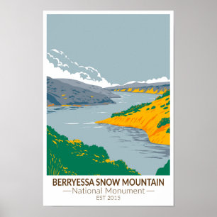 Poster Monumento Nacional da Montanha Berryessa Snow Vint