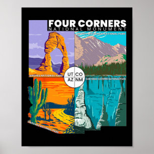 Poster Monumento Nacional de Quatro Cantos com Parques Na