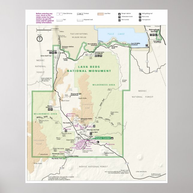 Póster Monumento Nacional Lava Beds (Frente)