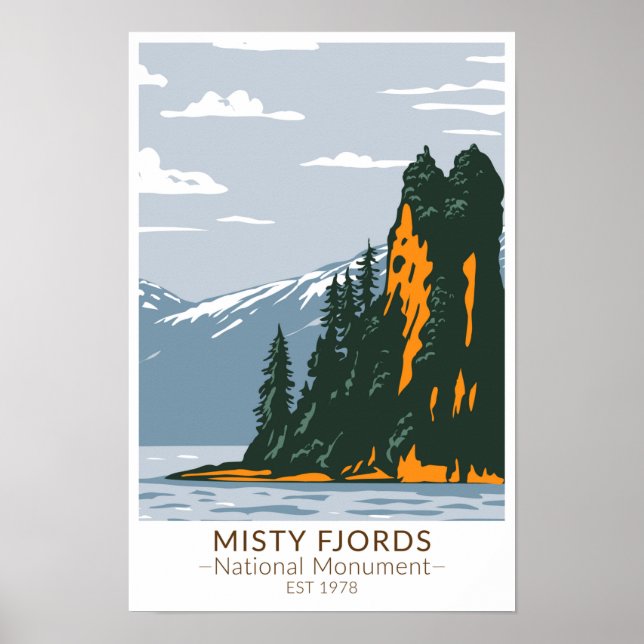 Poster Monumento Nacional Misty Fjords Nova Eddystone (Frente)