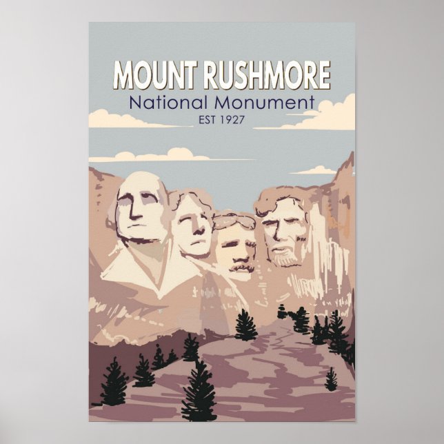 Poster Monumento Nacional Monte Rushmore Dakota do Sul (Frente)
