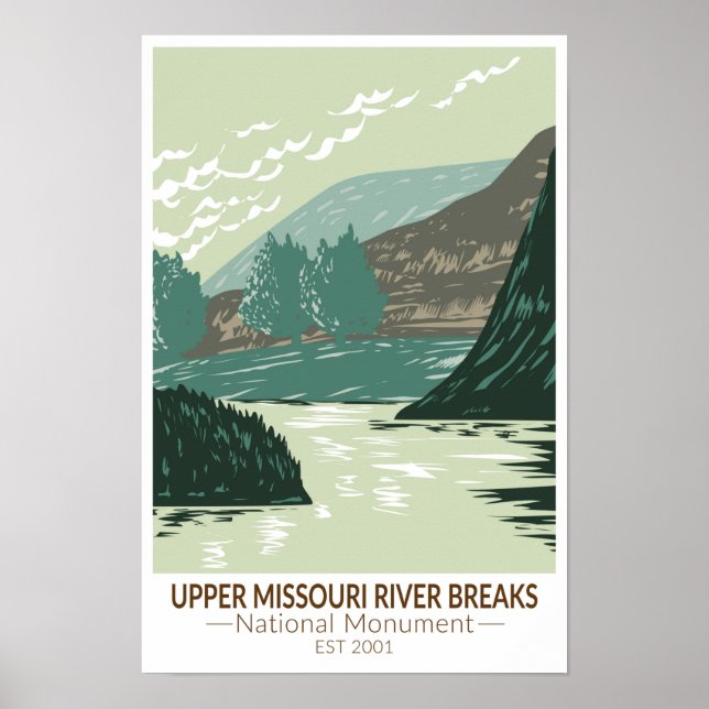 Poster Monumento Nacional Upper Missouri River Breaks (Frente)