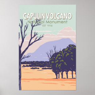 Poster Monumento Nacional Vulcão Capulin Vintage