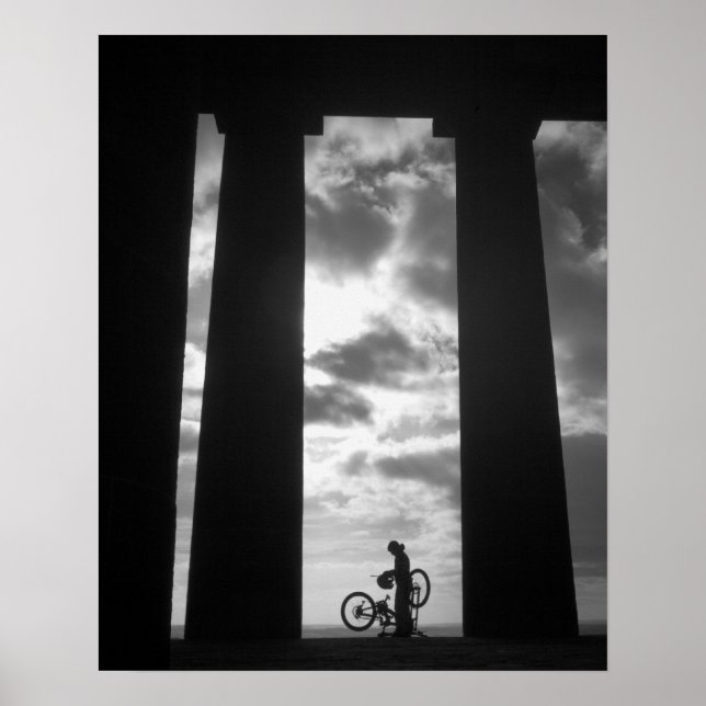 Poster Monumento Penshaw com Biker Poster/Impressão (Frente)