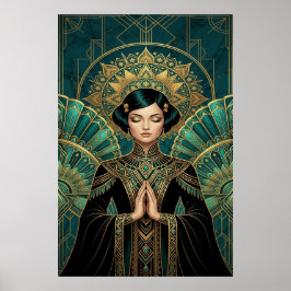 Poster Monumento Projetor de Filme Art Deco Dourado Poste