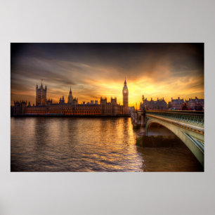 Poster Monumentos   Big Ben & Houses do Parlamento