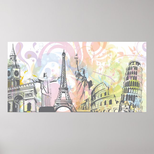 Poster Monumentos do mundo (Frente)