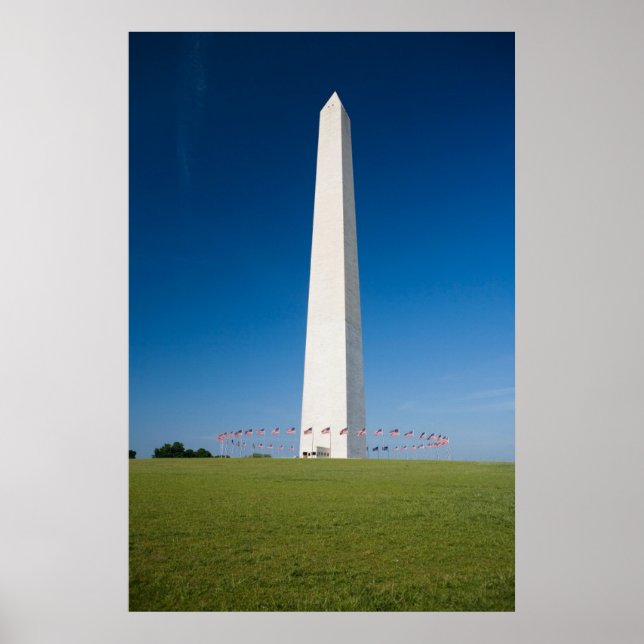 Poster Monumentos | Monumento a Washington com Bandeiras (Frente)
