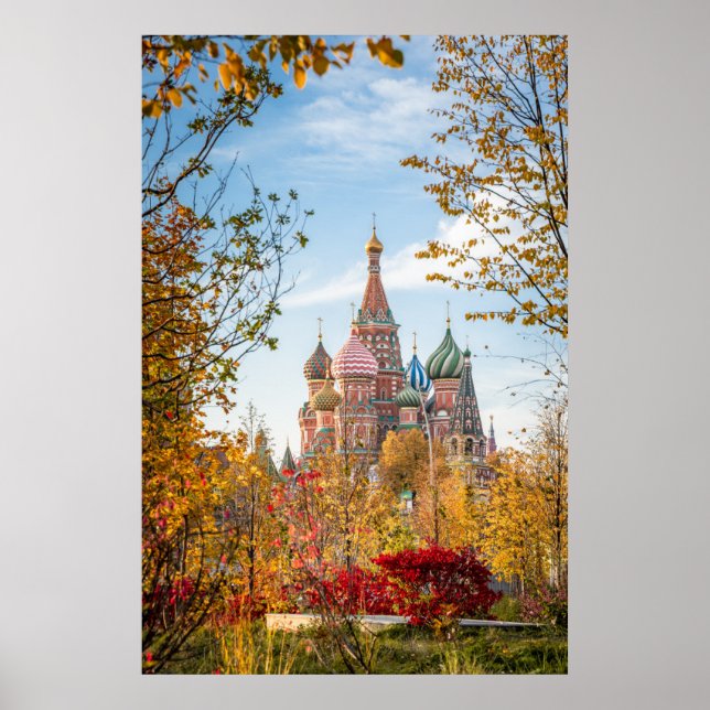 Poster Monumentos | Ruas. Catedral de Basil em Moscou (Frente)