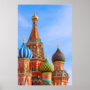 Poster Monumentos   Ruas. Catedral de Basil, Moscou