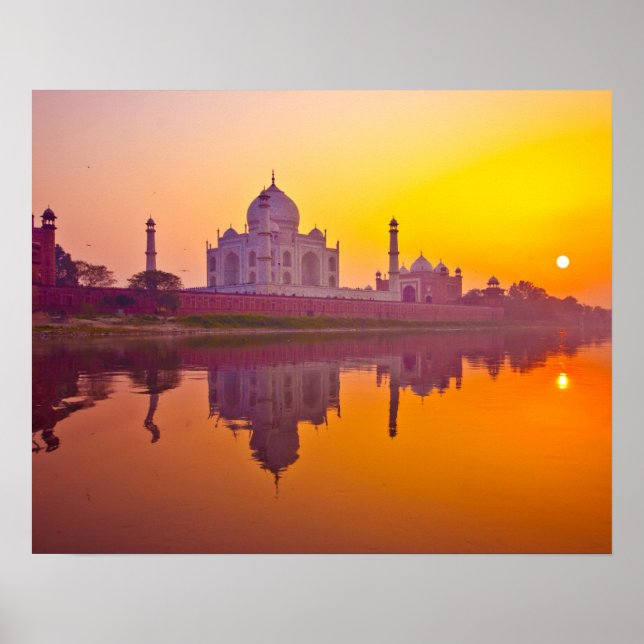 Poster Monumentos | Taj Mahal à Sunset (Frente)
