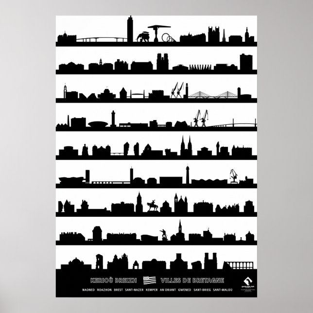 Poster Monuments des grandes villes de Bretagne (Frente)