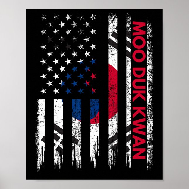 Poster Moo Duk Kwan Karate Martial Arts Treinamento Corea (Frente)