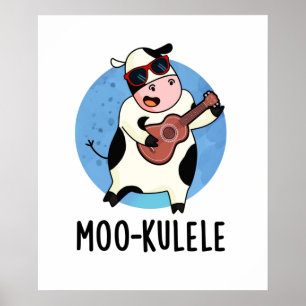 Poster Moo-kulele Funny Ukulele Cow Pun