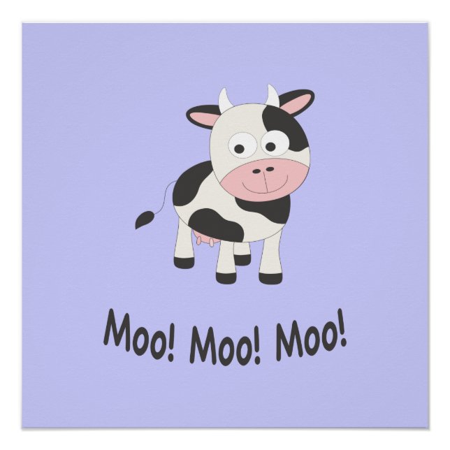 Póster Moo Moo Moo Cute Cartoon (Frente)
