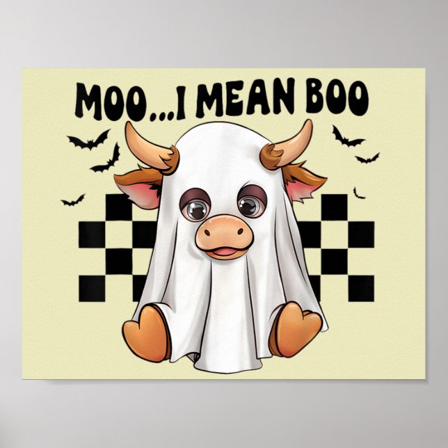 Poster Moo, quero dizer, Dia de as Bruxas engraçado de va (Frente)