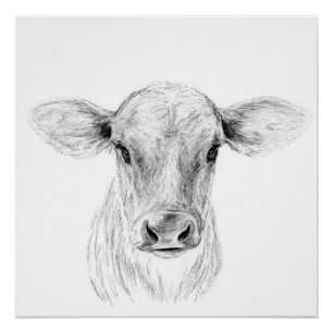 Póster MOO uma vaca nova do jérsei