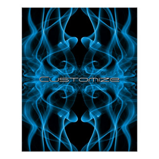 Póster Moody Blue Smoke Custom Abstract Art