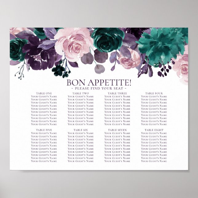 Poster Moody Boho | Placa de Mesa Roxo 6 (Frente)