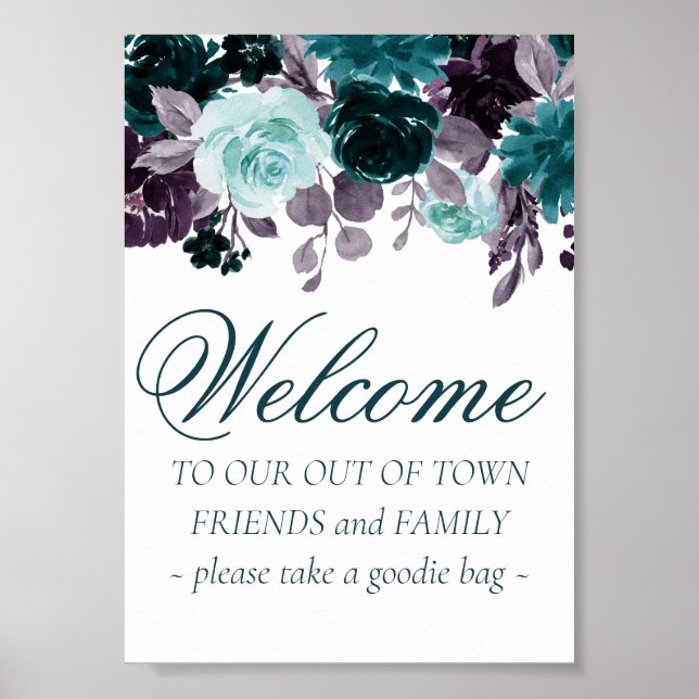 Poster Moody Boho | Teal e roxo fora da cidade (Frente)