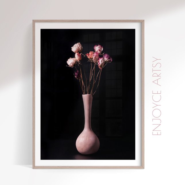 Poster Moody, buquê da vida de rosas de arte na parede (Criador carregado)