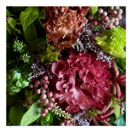 Póster Moody Deep Purple Lisianthus and Muscari Poster