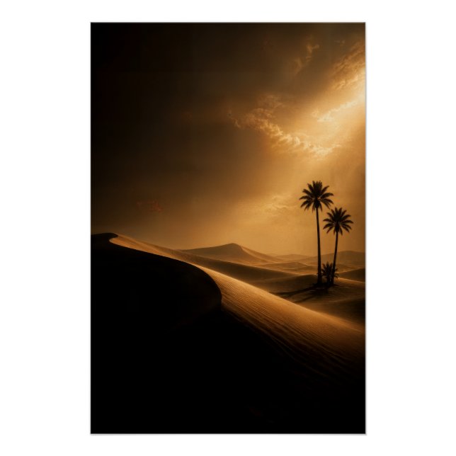 Póster Moody Desert Dunes & Palms (Frente)