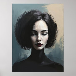Poster Moody Elegant Woman Portrait Art